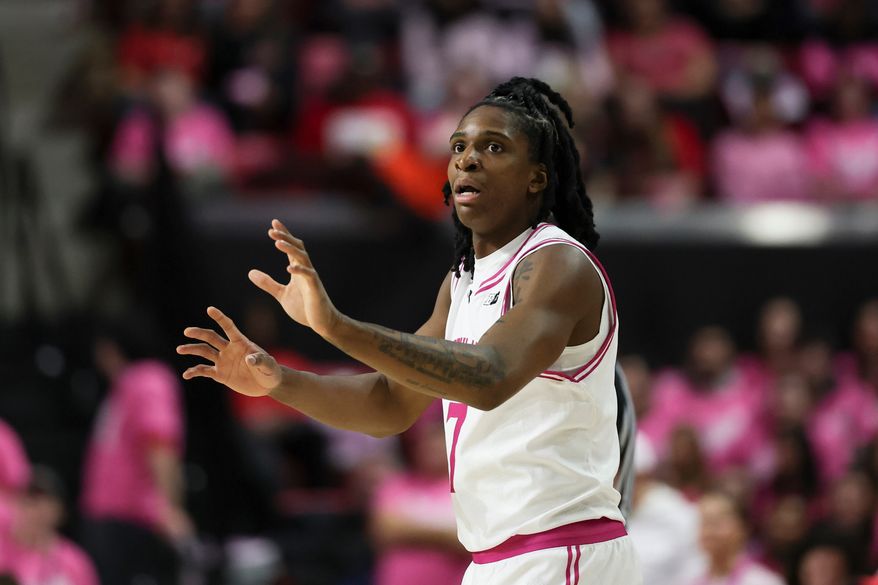 Maryland guard Andre Mills gestures during the first half of an NCAA college basketball game against Purdue, Sunday, Feb. 1, 2026, in College Park, Md. (AP Photo/Terrance Williams) **FILE**