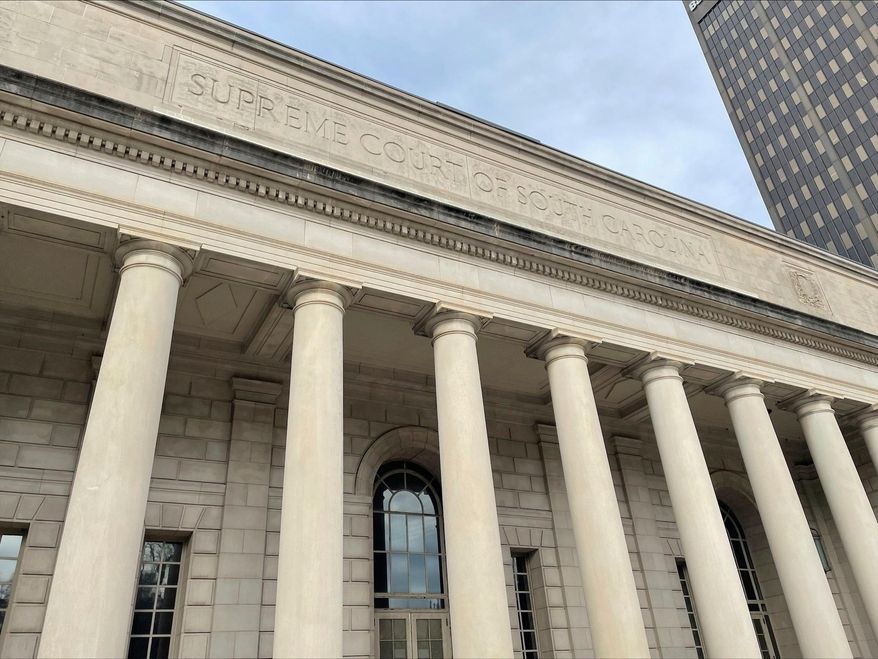 The exterior of the South Carolina Supreme Court building in Columbia, S.C. is shown Wednesday, Jan. 18, 2023. (AP Photo/James Pollard)