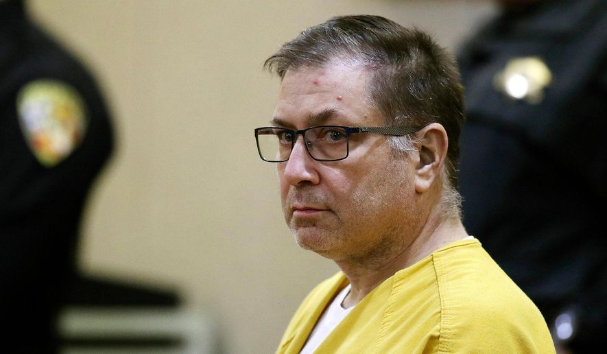 Paul Caneiro appears for his arraignment in the murders of his brother and his brother's family, before Judge Joseph W. Oxley at the Monmouth County Courthouse in Freehold, N.J. Monday, March 18, 2019. (Tanya Breen/NJ Advance Media via AP, Pool, File)
