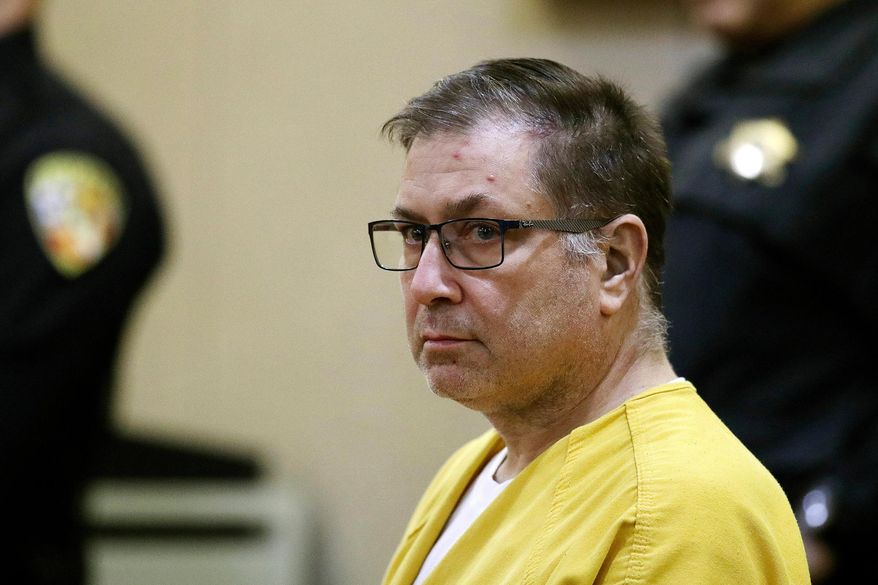 Paul Caneiro appears for his arraignment in the murders of his brother and his brother's family, before Judge Joseph W. Oxley at the Monmouth County Courthouse in Freehold, N.J. Monday, March 18, 2019. (Tanya Breen/NJ Advance Media via AP, Pool, File)