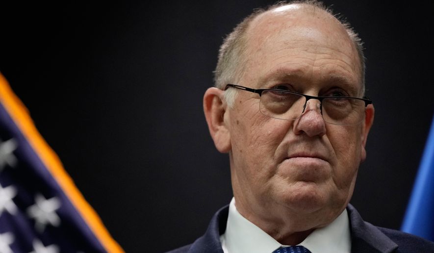 White House border czar Tom Homan holds a news conference at the Bishop Whipple Federal building on Thursday, Jan. 29, 2026 in Minneapolis. (AP Photo/Julia Demaree Nikhinson)