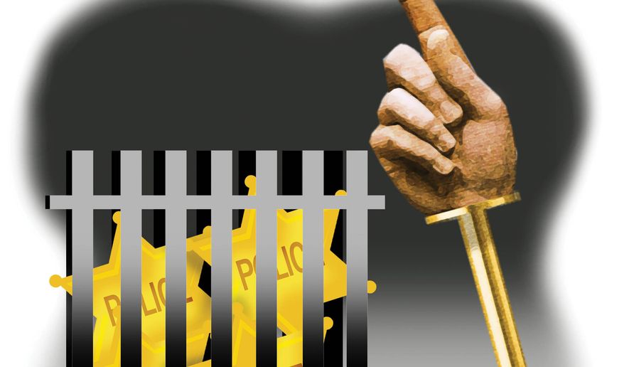 Pardons for the "East Haven Four" illustration by Alexander Hunter/The Washington Times