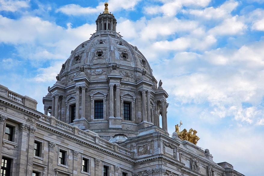 The Minnesota State Capitol in St. Paul, Minn. is seen Tuesday, Feb. 17, 2026, the opening day of the state's 2026 legislative session. (AP Photo/Steve Karnowski)