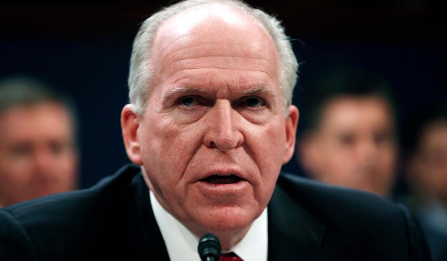 Former CIA Director John Brennan testifies on Capitol Hill in Washington, before the House Intelligence Committee Russia Investigation Task Force, May 23, 2017. (AP Photo/Pablo Martinez Monsivais, File)