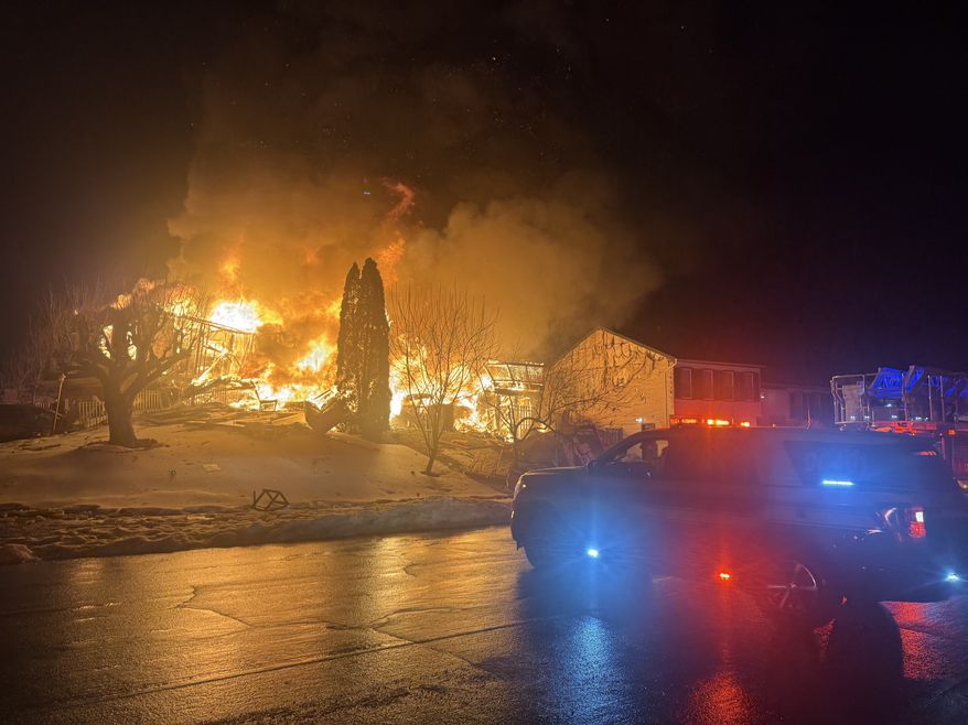 Investigators have zeroed in on a possible source of Sunday's gas leak in Centreville, Virginia, that caused a house explosion that injured two people. (Photo courtesy of Fairfax County Fire and Rescue)