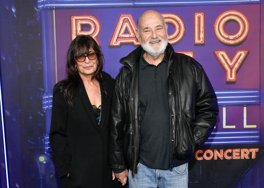 Rob Reiner, right, and wife Michele Singer Reiner attend the SNL50: The Homecoming Concert at Radio City Music Hall on Friday, Feb. 14, 2025, in New York. (Photo by Evan Agostini/Invision/AP, File)