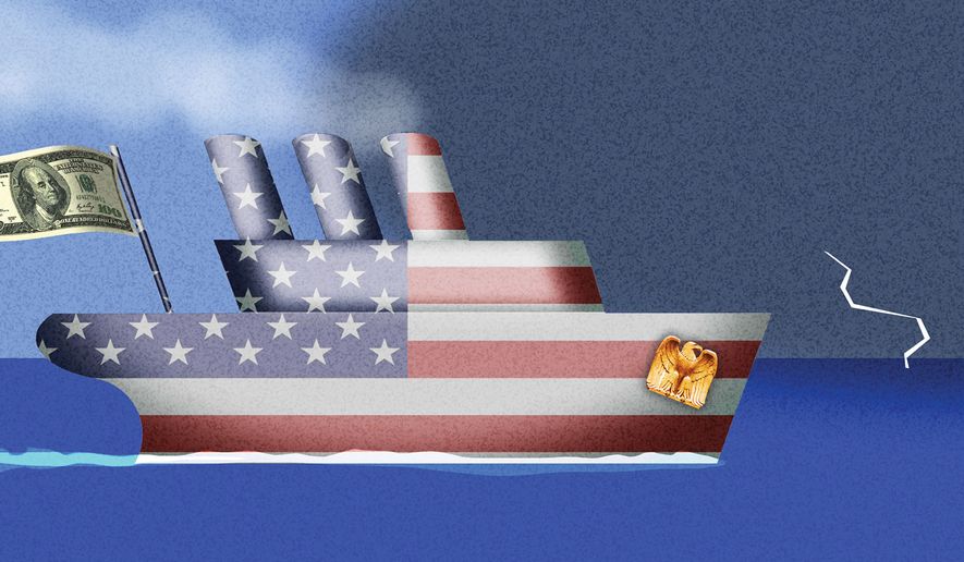 The Federal Reserve and monetary policy illustration by Alexander Hunter/The Washington Times