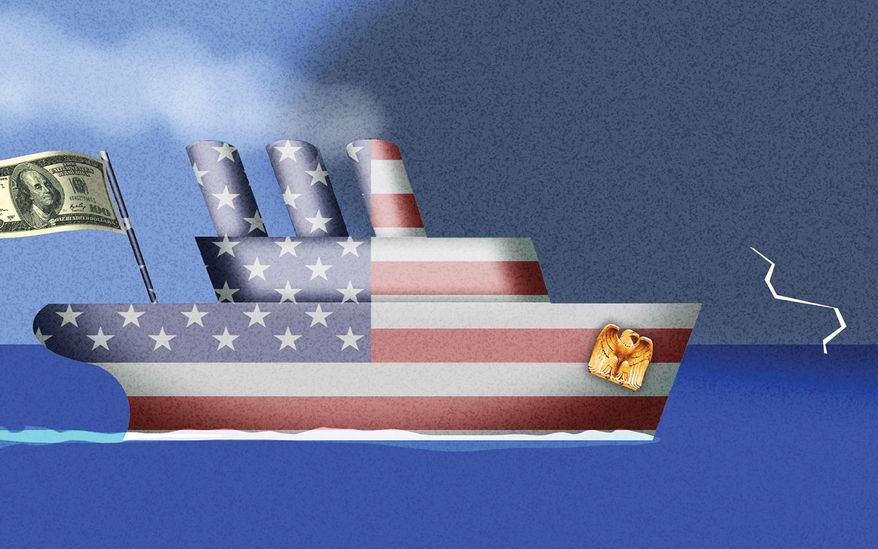 The Federal Reserve and monetary policy illustration by Alexander Hunter/The Washington Times