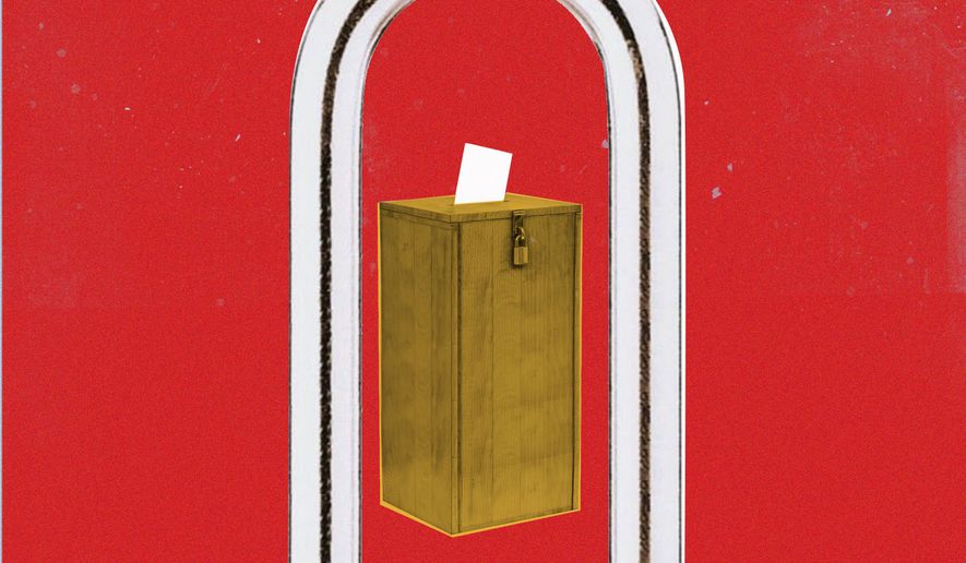 Voting and election integrity and security illustration by Linas Garsys / The Washington Times