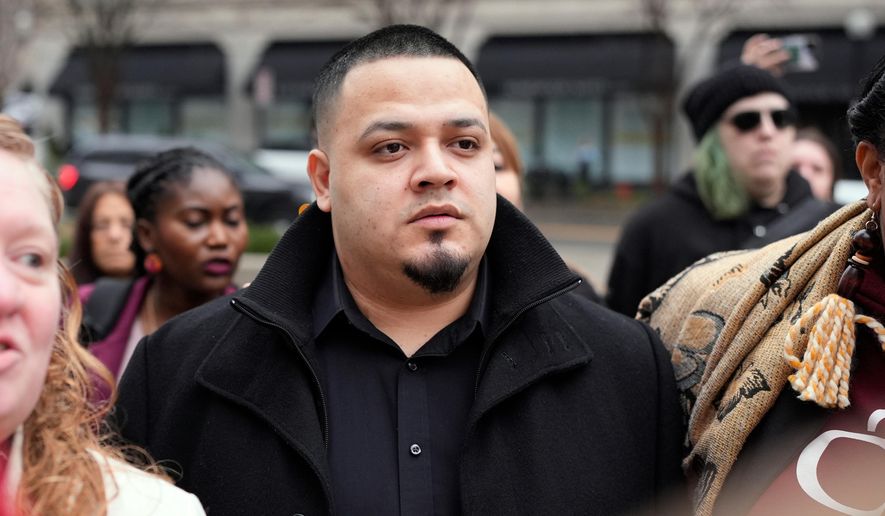 Kilmar Abrego Garcia arrives at the federal courthouse Thursday, Feb. 26, 2026, in Nashville, Tenn. (AP Photo/George Walker IV)