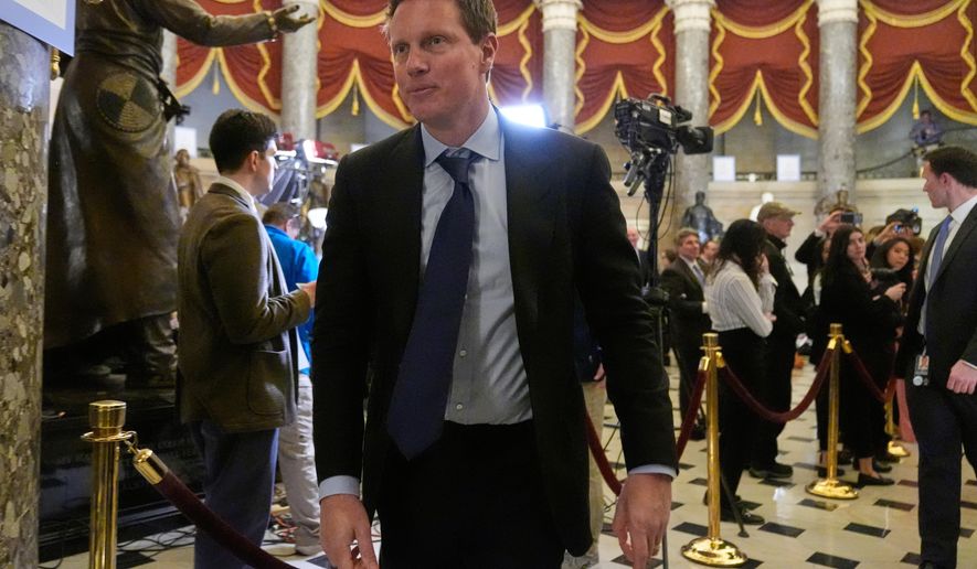 Paramount Skydance chairman and CEO David Ellison arrives before President Donald Trump delivers the State of the Union address to a joint session of Congress in the House chamber at the U.S. Capitol in Washington, Tuesday, Feb. 24, 2026. (AP Photo/Mark Schiefelbein)