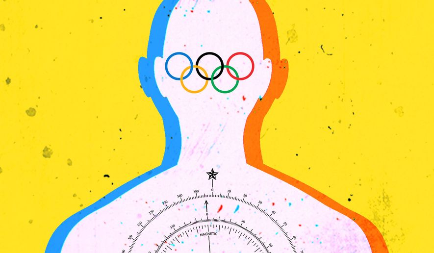 Olympic athletes and personal choice illustration by Linas Garsys / The Washington Times