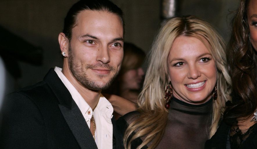 Britney Spears, right, and her husband Kevin Federline arrive for a post Grammy party, in Beverly Hills, Calif., on Feb. 8, 2006. (AP Photo/Danny Moloshok, File)