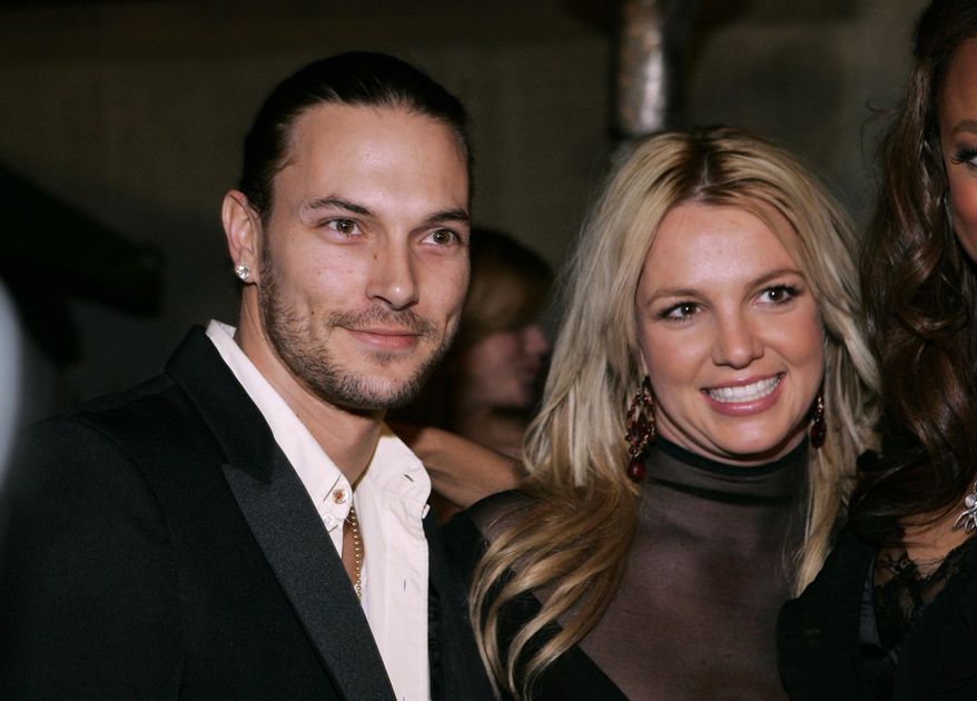 Britney Spears, right, and her husband Kevin Federline arrive for a post Grammy party, in Beverly Hills, Calif., on Feb. 8, 2006. (AP Photo/Danny Moloshok, File)