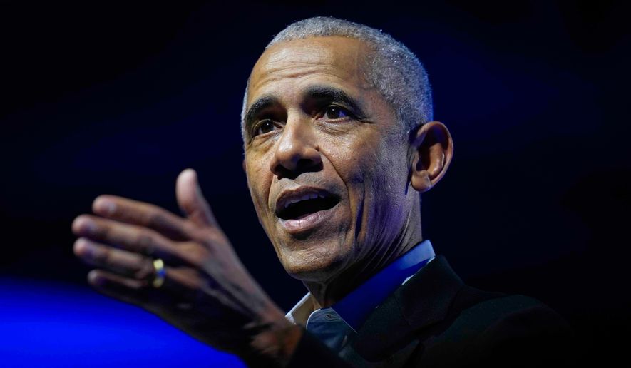 Former President Barack Obama speaks at the Obama Foundation Democracy Forum in Chicago, Dec. 5, 2024. (AP Photo/Erin Hooley, File)