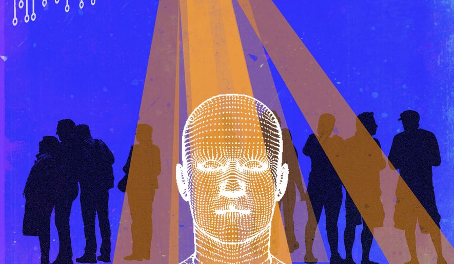 Artificial intelligence (AI) powered surveillance illustration by Linas Garsys / The Washington Times