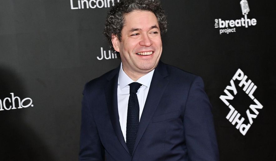 FILE - New York Philharmonic music and artistic director Gustavo Dudamel appears at a special screening of "El Canto de las Manos" in New York on Nov. 7, 2025. (Photo by Evan Agostini/Invision/AP, File)