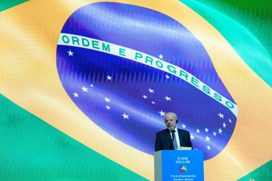 Brazilian President Luiz Inacio Lula da Silva speaks during the Korea-Brazil Business Forum in Seoul, South Korea, Monday, Feb. 23, 2026. (AP Photo/Ahn Young-joon)