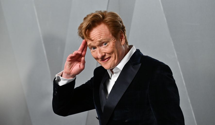 Conan O'Brien arrives at the Vanity Fair Oscar Party on Sunday, March 15, 2026, at the Los Angeles County Museum of Art in Los Angeles. (Photo by Evan Agostini/Invision/AP)