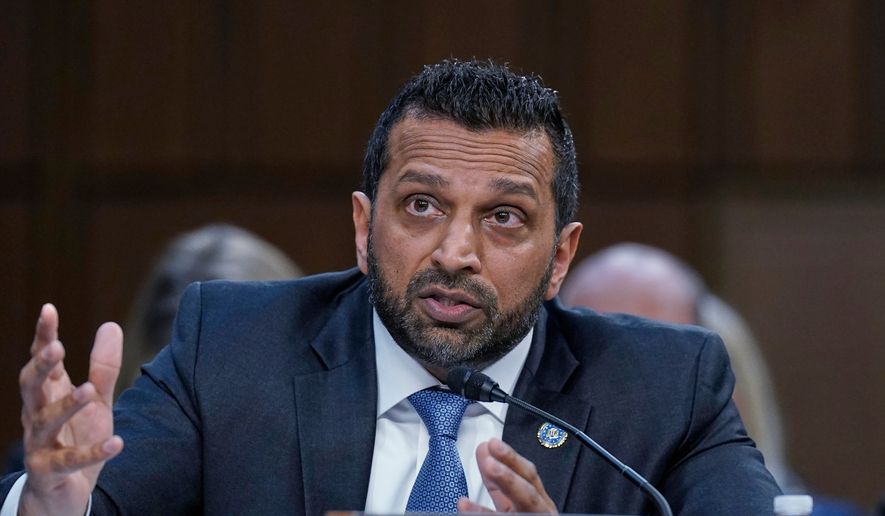 FBI Director Kash Patel testifies during the Senate Committee on Intelligence hearings to examine worldwide threats on Capitol Hill Wednesday, March 18, 2026, in Washington. (AP Photo/Jose Luis Magana) ** FILE **