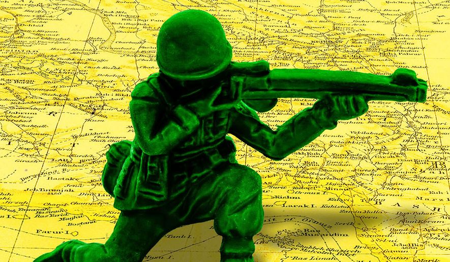 Military recruiting illustration by Linas Garsys / The Washington Times