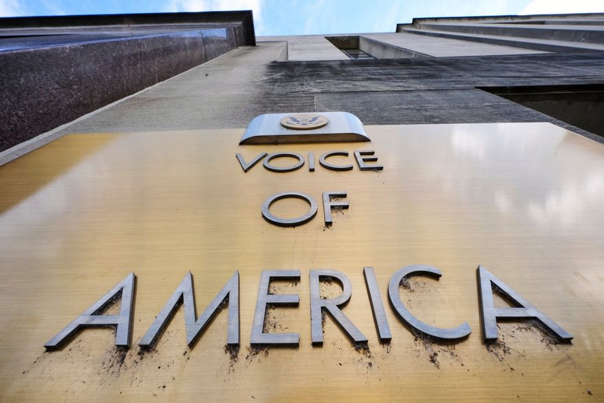 This is the Voice of America building in Washington D.C., on May 5, 2025. (AP Photo/Gene J. Puskar, File)