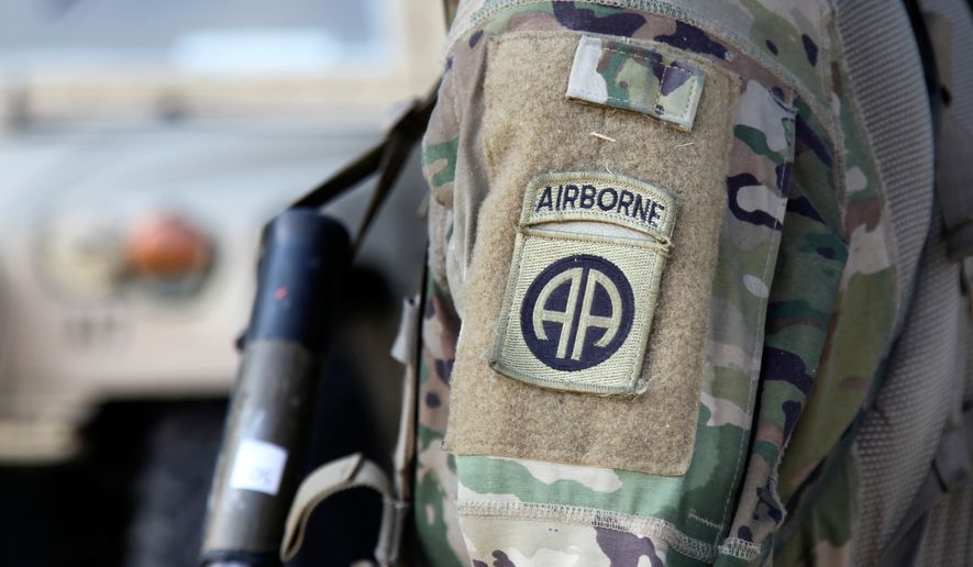 An 82nd Airborne Division paratrooper participates in artillery training during a field exercise at Fort Bragg, N.C., on Aug. 26, 2020. (AP Photo/Sarah Blake Morgan) **FILE**