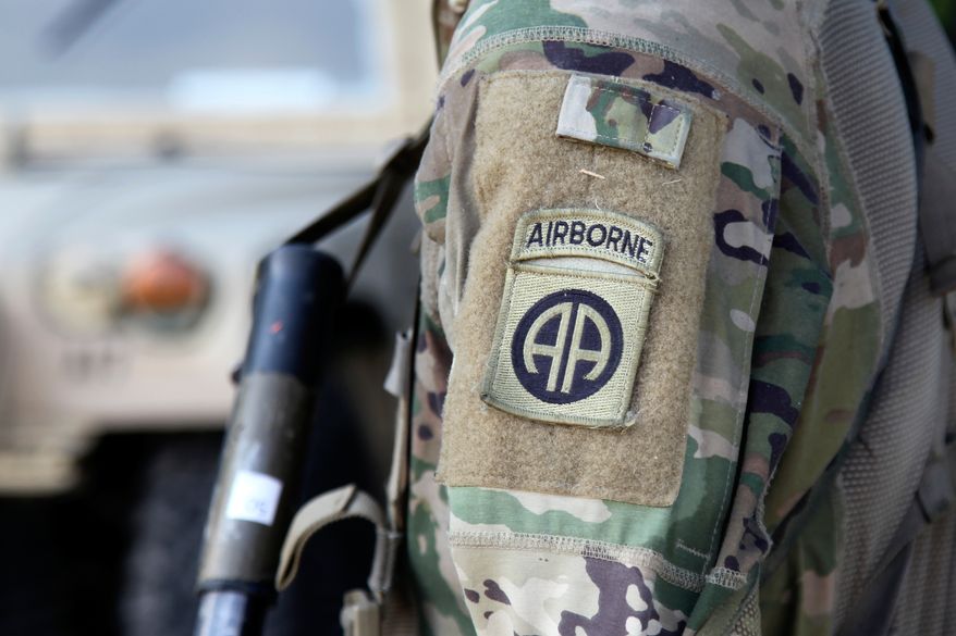 An 82nd Airborne Division paratrooper participates in artillery training during a field exercise at Fort Bragg, N.C., on Aug. 26, 2020. (AP Photo/Sarah Blake Morgan) **FILE**