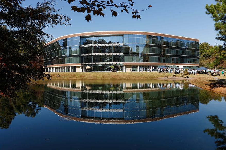 FILE - The North American headquarters of Belgian pharmaceutical company UCB is seen, Nov. 10, 2014, in Smyrna, Ga. (Paul Abell/AP Images for UCB, Inc., File)