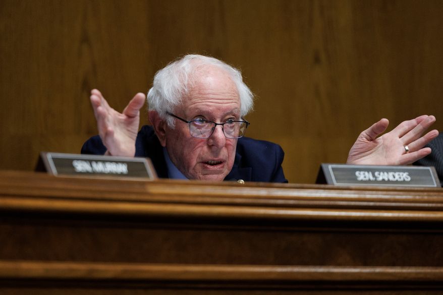 Sen. Bernie Sanders, I-Vt. ranking member of the Senate Health, Education Labor and Pension Committee, questions Dr. Casey Means during a confirmation hearing for U.S. surgeon general on Capitol Hill in Washington on Wednesday, Feb. 25, 2026. (AP Photo/Tom Brenner) **FILE**
