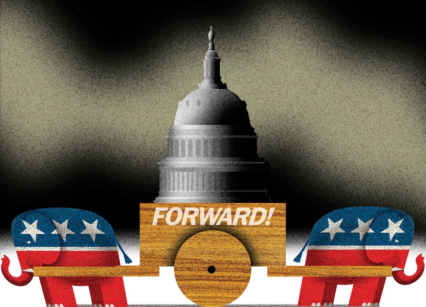Republicans (GOP) lack of unity illustration by Alexander Hunter/The Washington Times