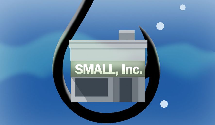 Small businesses and surveys illustration by Alexander Hunter/The Washington Times