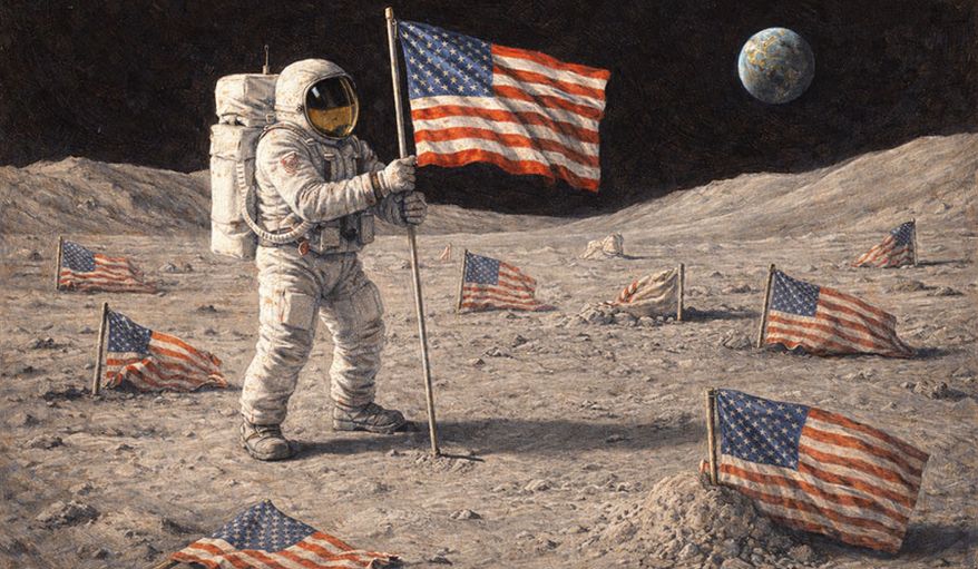 The United States of America's lack of innovation and rerunning th NASA space program Illustration generated by ChatGPT for The Washington Times