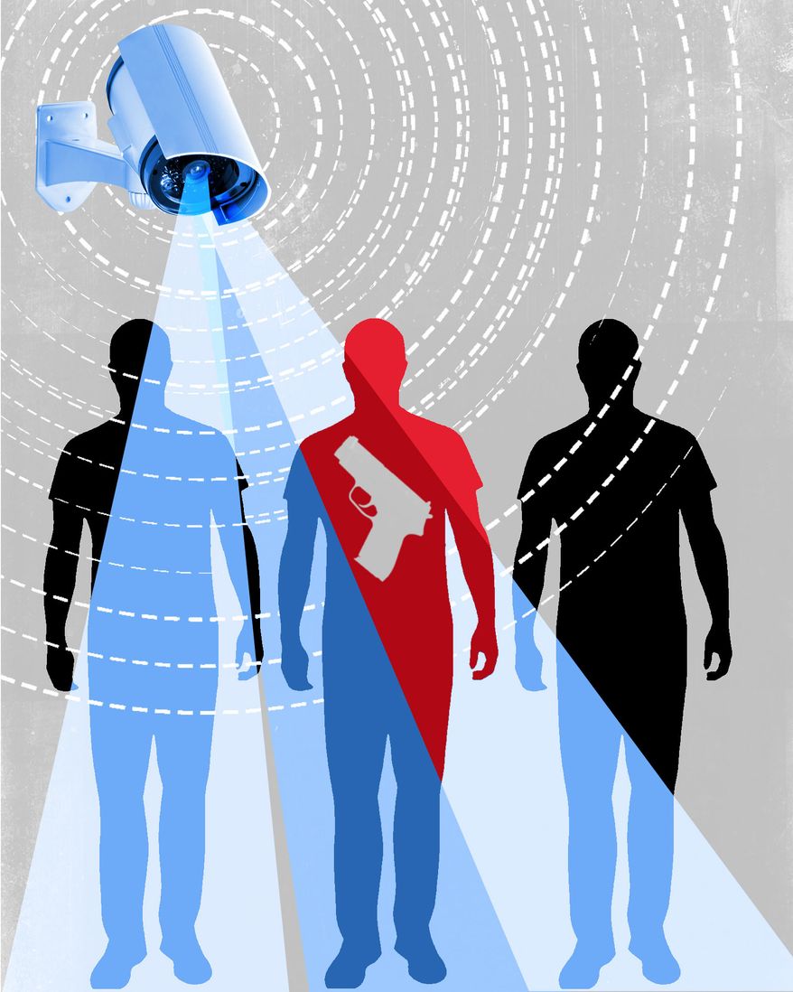 Surveillance authority and a gun registry under Section 702 of the Foreign Intelligence Surveillance Act and threat to Second Amendment illustration by Linas Garsys / The Washington Times