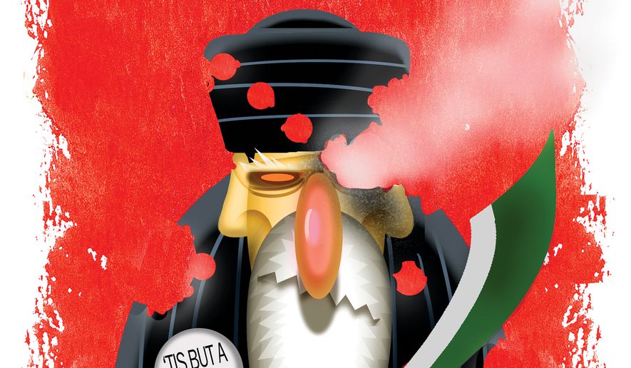 Iran war and regime’s ideology illustration by Alexander Hunter/The Washington Times