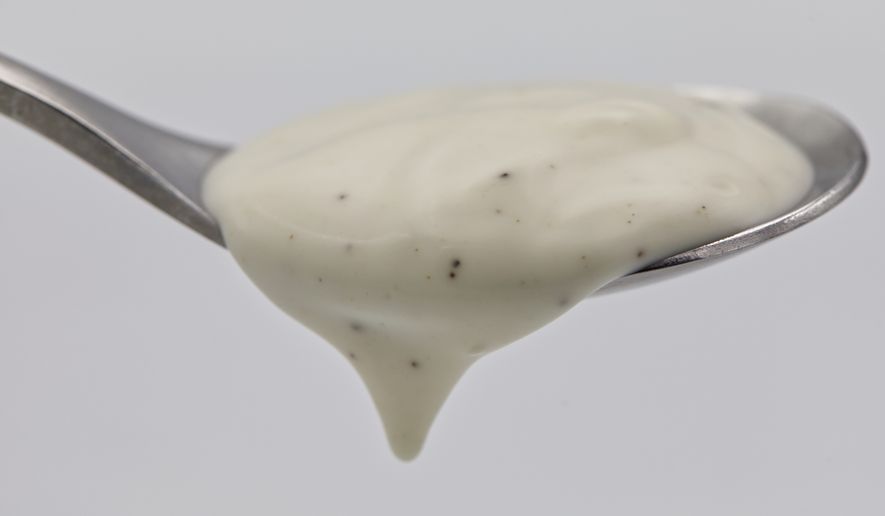 A spoonful of ranch dressing in Phoenix, Wednesday, April 15, 2026. (AP Photo/Dario Lopez-Mills)