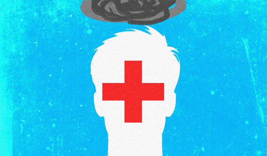 Physician (doctor) burnout in the healthcare industry illustration by Linas Garsys / The Washington Times