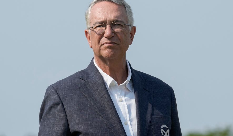 FILE - Mexican businessman Ricardo Salinas Pliego, founder and chairman of Grupo Salinas, looks on during the Mexico Open golf tournament awards ceremony in Puerto Vallarta, Mexico, April 30, 2023. (AP Photo/Moises Castillo, File)
