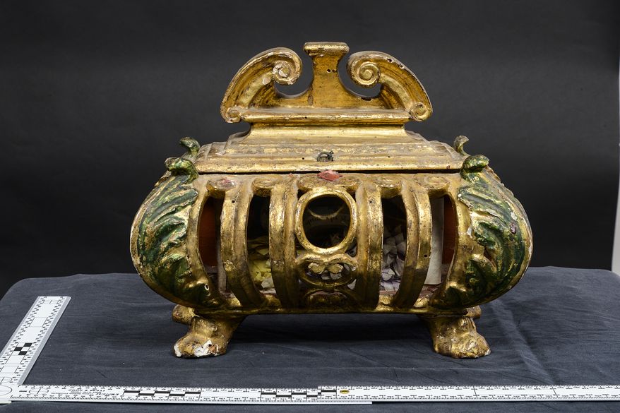 The FBI's Boston Division has recovered a 17th-century reliquary urn believed to be among 17 ecclesiastical artifacts stolen from an Italian church over a decade ago, the bureau announced, noting that a formal repatriation ceremony has been arranged in Rome. (Photo: FBI Boston)