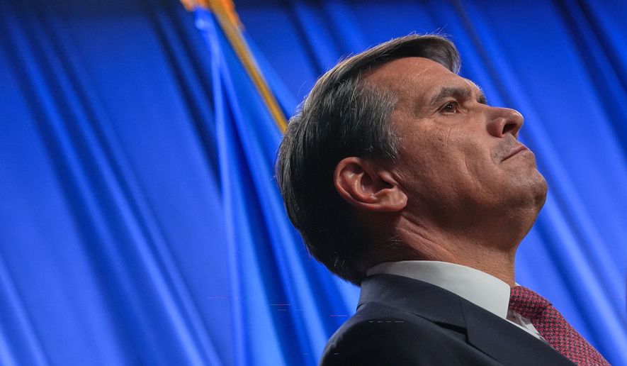 Then-Acting U.S. Attorney General Todd Blanche attends a news conference at the Justice Department, Monday, May 4, 2026, in Washington. (AP Photo/Julia Demaree Nikhinson)
