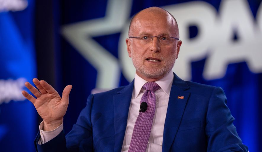 Federal Communication Commission (FCC) chairman Brendan Carr speaks at the Conservative Political Action Conference (CPAC) in Dallas, March 27, 2026. (AP Photo/Gabriela Passos, File)