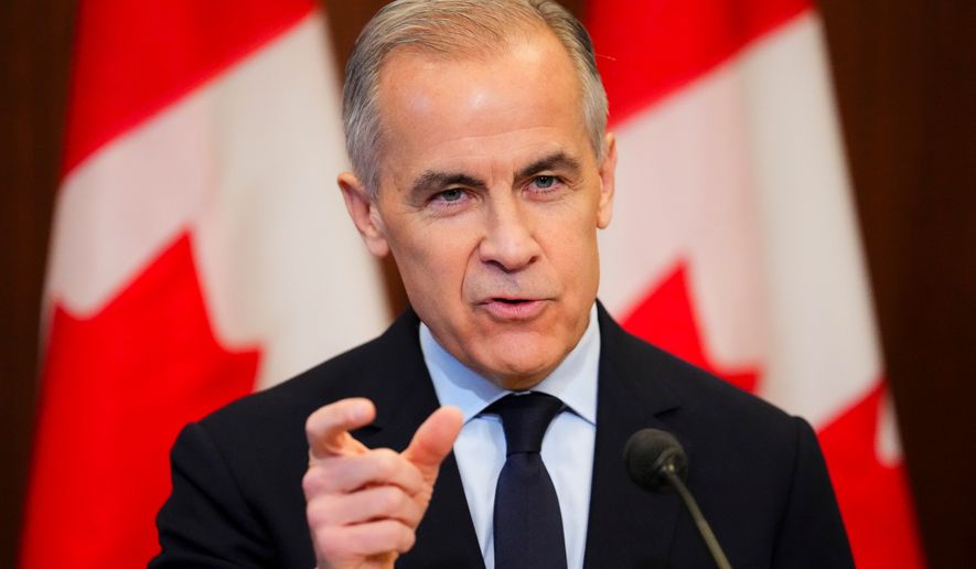 Prime Minister Mark Carney makes an announcement on Parliament Hill in Ottawa on Thursday, May 14, 2026. (Sean Kilpatrick/The Canadian Press via AP)