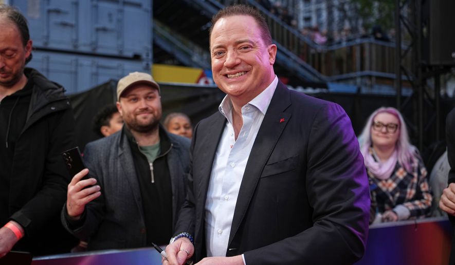 Brendan Fraser poses for photographers upon arrival at the premiere of the film "Rental Family" during the London film festival in London, Oct. 16, 2025. (Photo by Scott A Garfitt/Invision/AP, File)