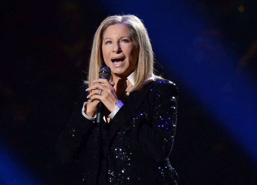 Singer Barbra Streisand performs in New York, Oct. 11, 2012. (Photo by Evan Agostini/Invision/AP, File)