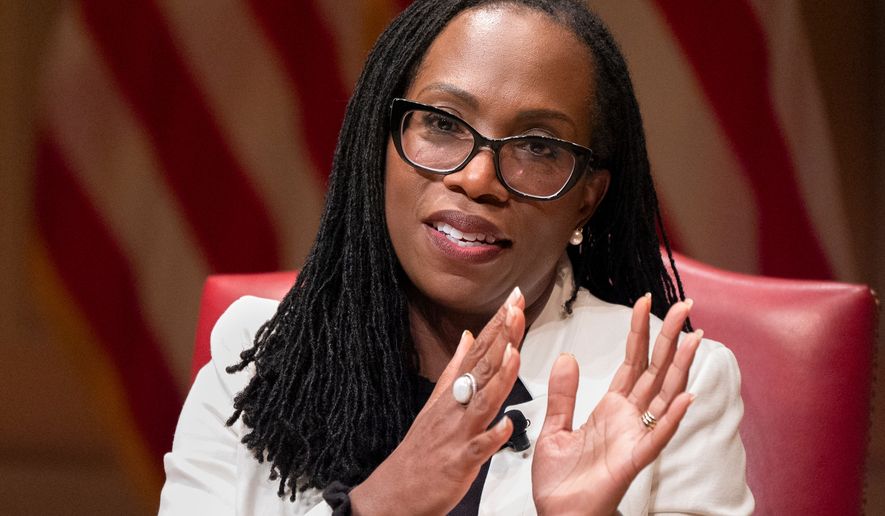 Supreme Court Justice Ketanji Brown Jackson speaks to the 2025 Supreme Court Fellows Program, Feb. 13, 2025, at the Library of Congress in Washington. (AP Photo/Jacquelyn Martin, Pool, File)