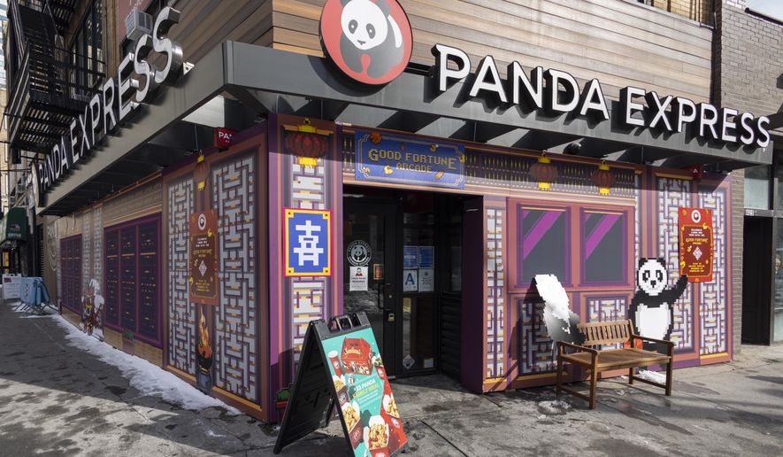 Panda Express celebrates Lunar New Year (Feb. 1, 2022) by transforming the storefront of its Brooklyn, NY location to incorporate LNY-themed décor inspired by the Good Fortune Arcade, on Monday, Jan. 31, 2022 in New York. (Ann-Sophie Fjello-Jensen/AP Images for Panda Express)