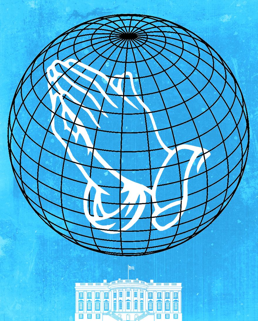 President Trump's White House and global religious freedom illustration by Linas Garsys / The Washington Times