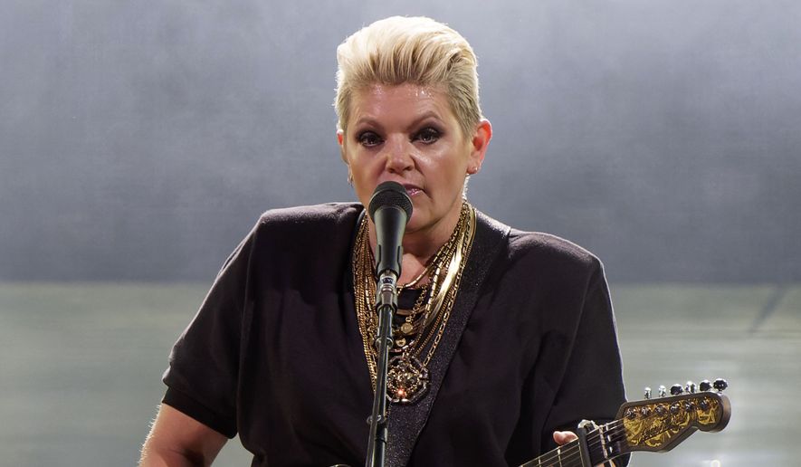 Natalie Maines, of The Chicks, performs on Wednesday, June 15, 2022, at Hollywood Casino Amphitheatre in Tinley Park, Ill. (Photo by Rob Grabowski/Invision/AP)