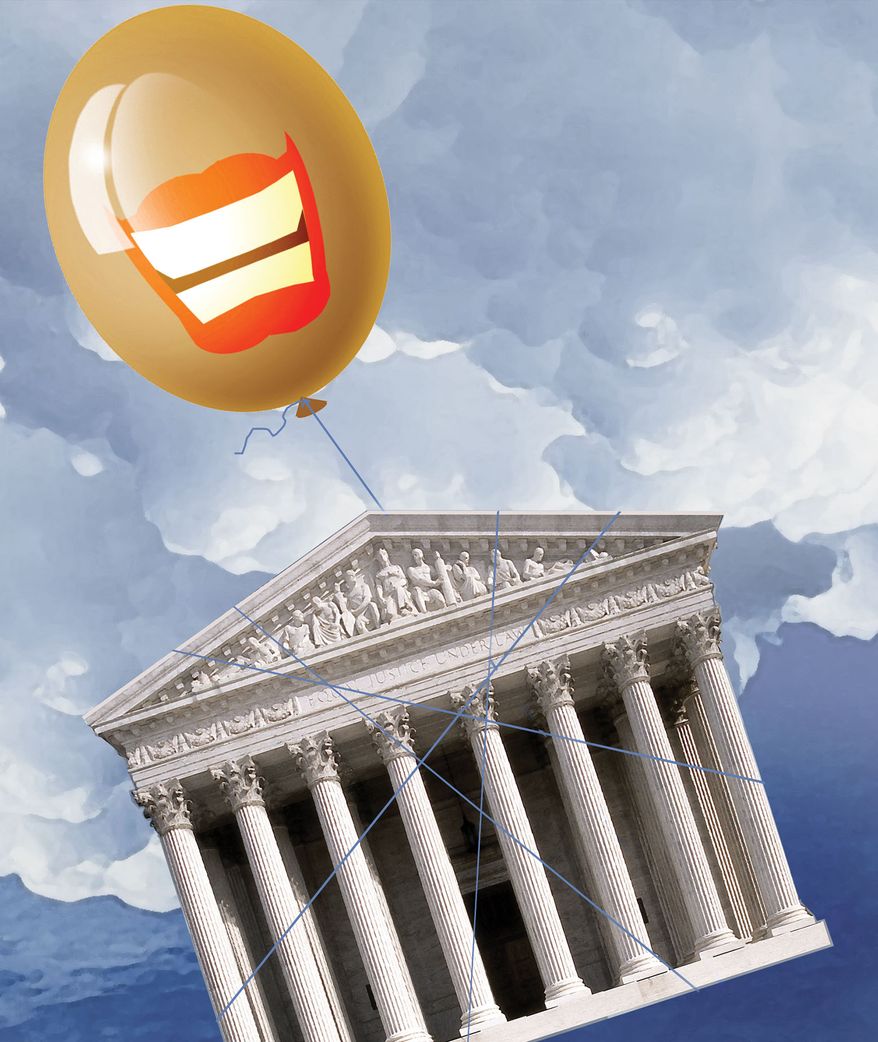 Kamala Harris packing the Supreme Court illustration by Alexander Hunter/The Washington Times