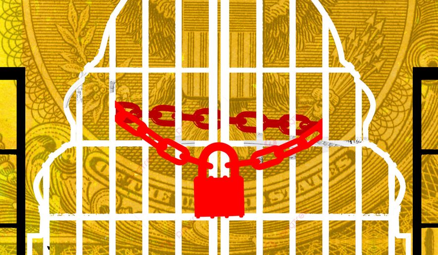 Congress and government shutdowns illustration by Linas Garsys / The Washington Times